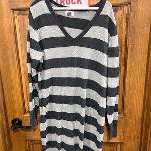 Old Navy Gray and Black Sweater Dress
